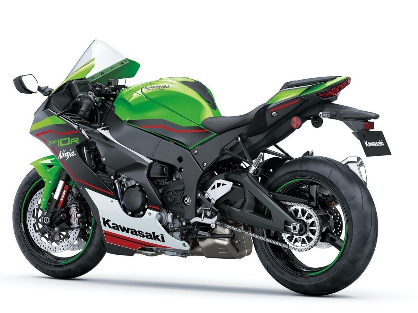 Мотоцикл KAWASAKI NINJA ZX-10R - Lime Green/Ebony/Pearl Blizzard White '2024